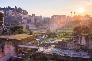Coucher de soleil sur le Forum romain