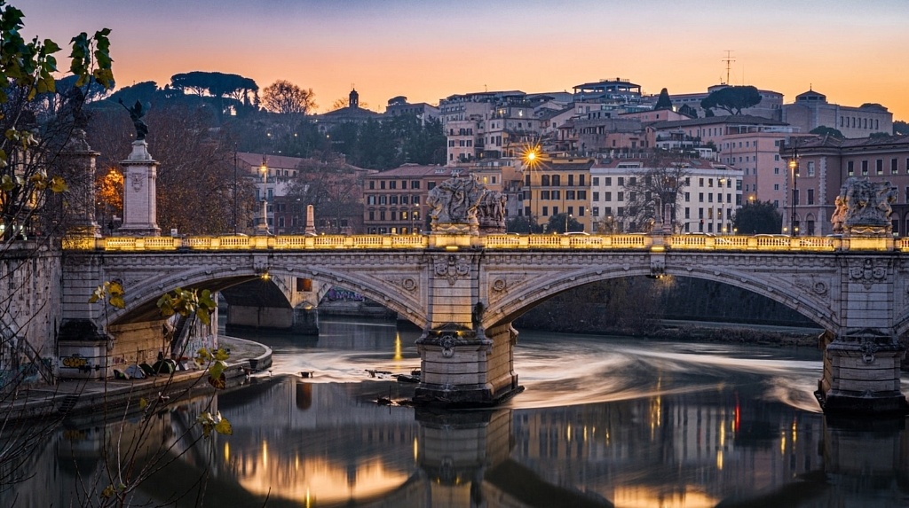 rome a pied nuit