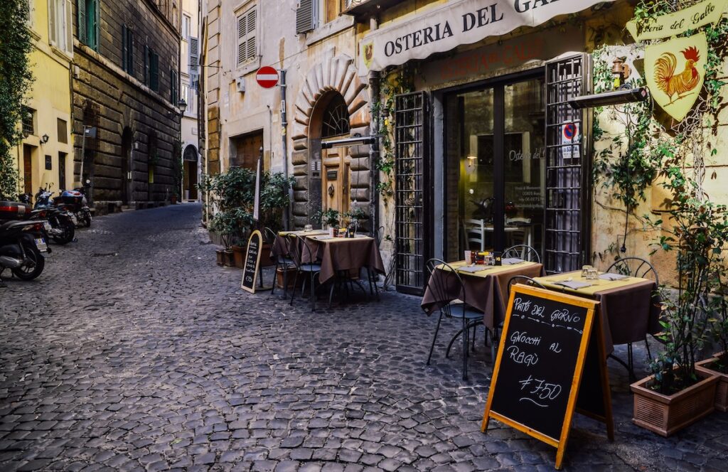 Devanture d'une osteria à Rome - Les Escapades à Rome