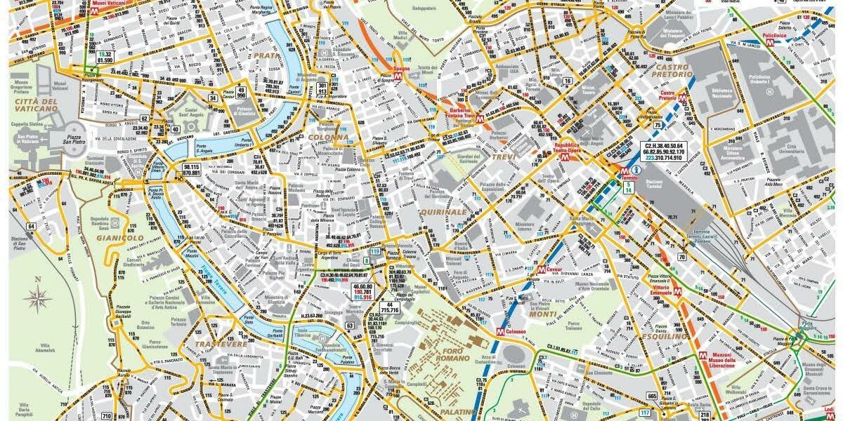 Carte des transports en commun - Les Escapades à Rome