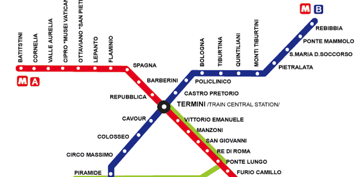 Carte des transports en commun - Les Escapades à Rome