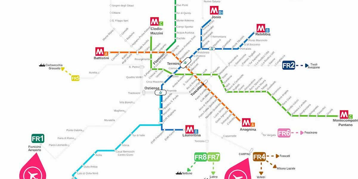 Plan du métro de Rome - Les Escapades à Rome
