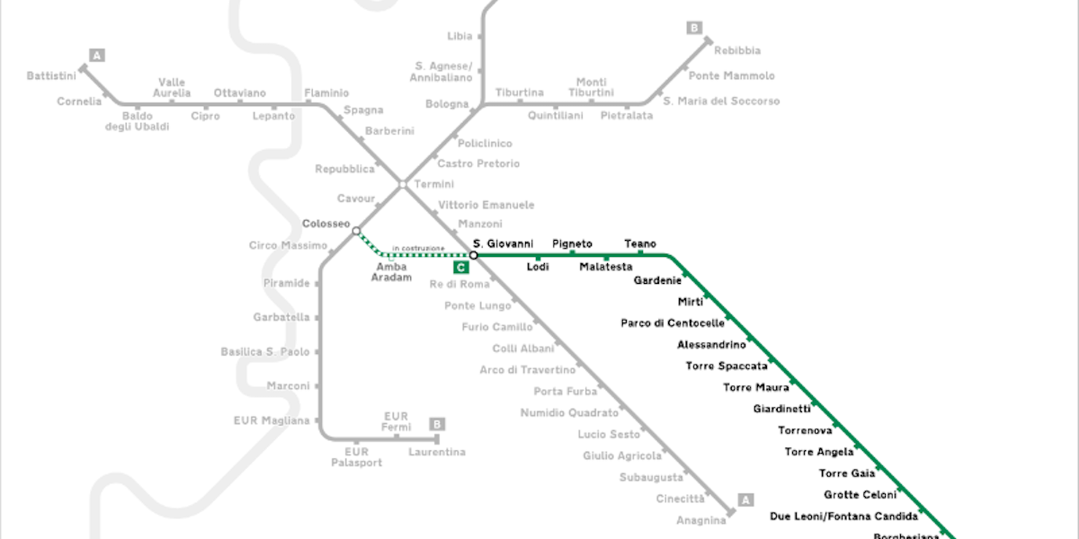 Ligne C métro - Les Escapades à Rome